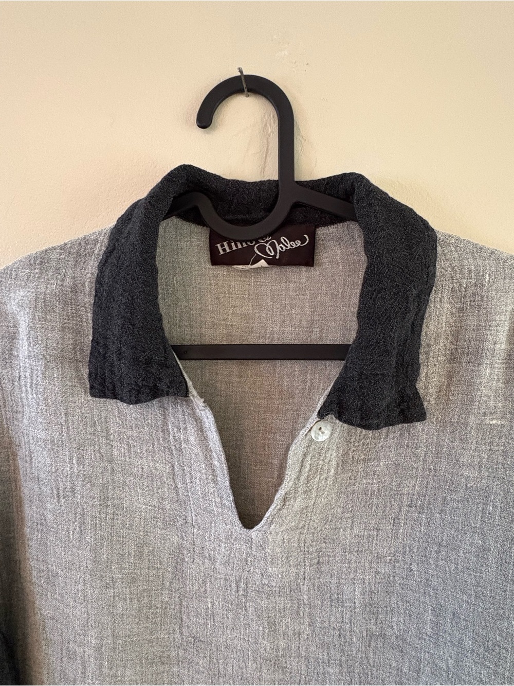Two-Tone Linen Polo Shirt - Vintage Hino & Malee - Picture 2 of 6